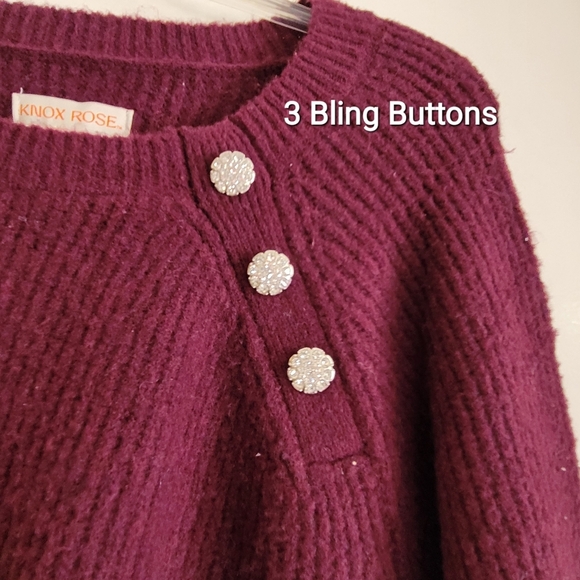 Knox Rose Burgundy Size XXL, Pullover Sweater With Long Sleeves - Picture 2 of 7
